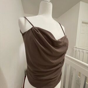 Zara Brown Draped Camisole Top